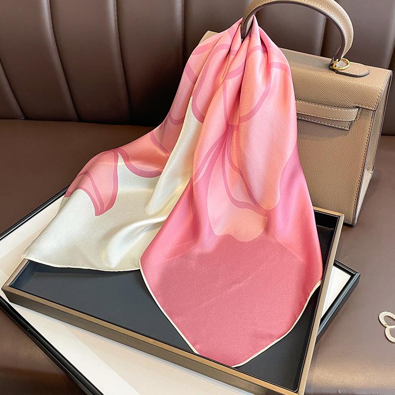 Luxury Brand Imitation Silk Square Scarf Women Neck Hair Tie Band Hijab Kerchief Head Headbands Bandana Female Foulard 70cm