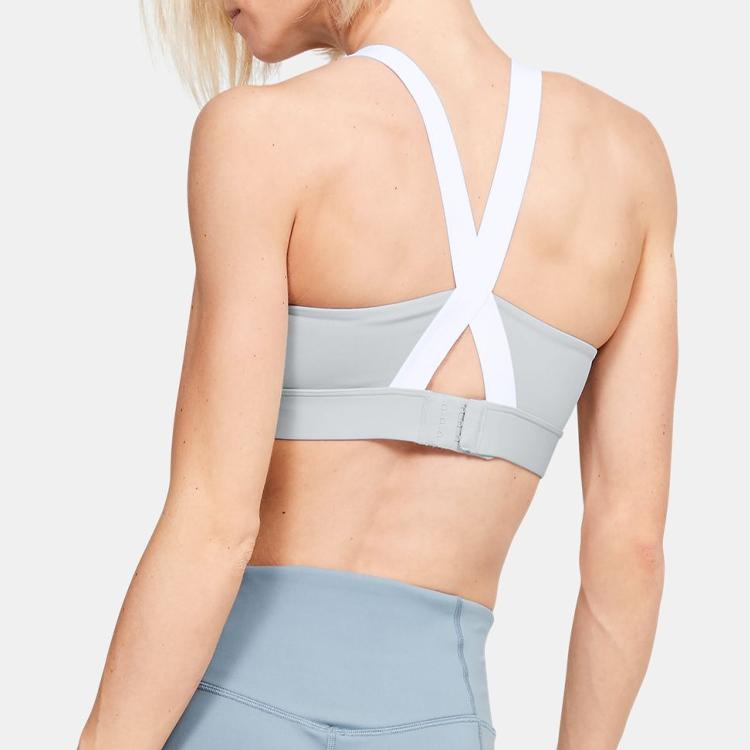 Under Armour Rush Training Sports Bra Medium Intensity Women Underwear Gray 1353131-014
