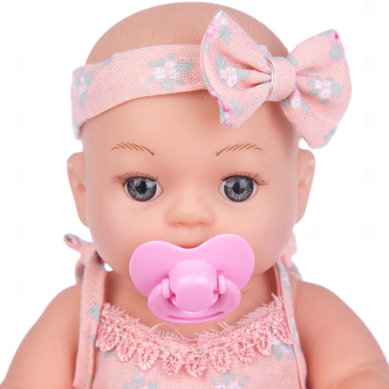 12'' Reborn Lifelike Toy Figure Interaction Toy Full Body Vinyl Simulation Baby Bath for Doll that Look Real for w/ Eyes
