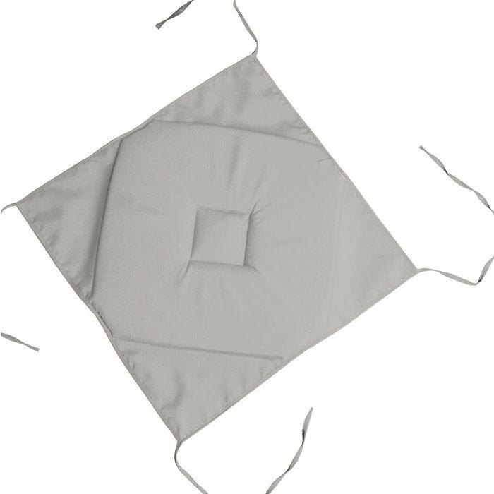 Galette de chaise - EDEN - 4 rabats - 40 x 40 cm - mastic - finition biais