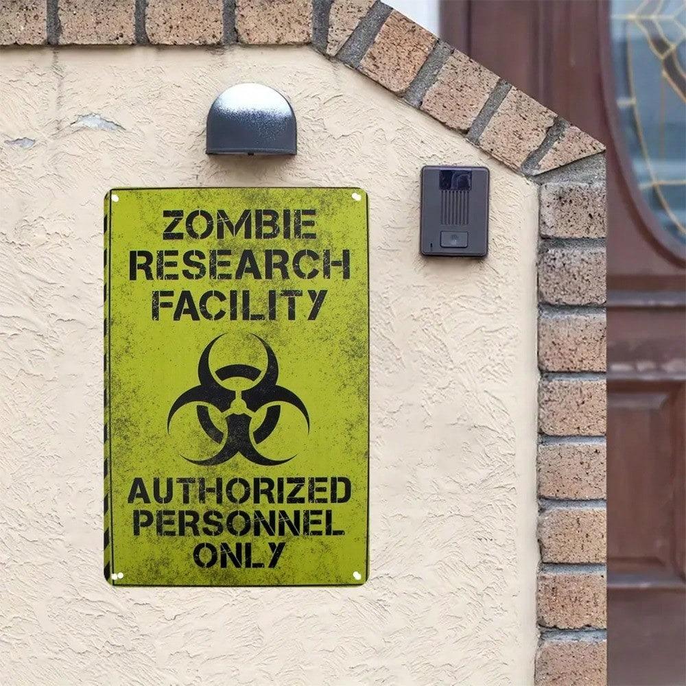Vintage Biohazard Metal Tin Sign Zombie Warning Plaque Retro Wall Art 8x12 Inch