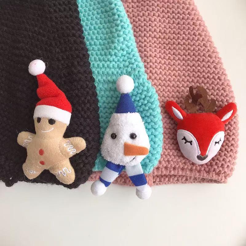 Children's Cute Christmas Cartoon Pompom Wool Pullover Hat