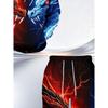 Men's Casual Hooded Sweatshirt 2pcs Set with Ice and Fire Twin Dragons Chinese Style Vs. Fantasy 3D Printing