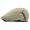 Unisex British Retro Flat Cap Breathable Linen Ivy Cabbie Hat Duckbill Painter Beret Cap Literary Hipster Casual Peaked Hat