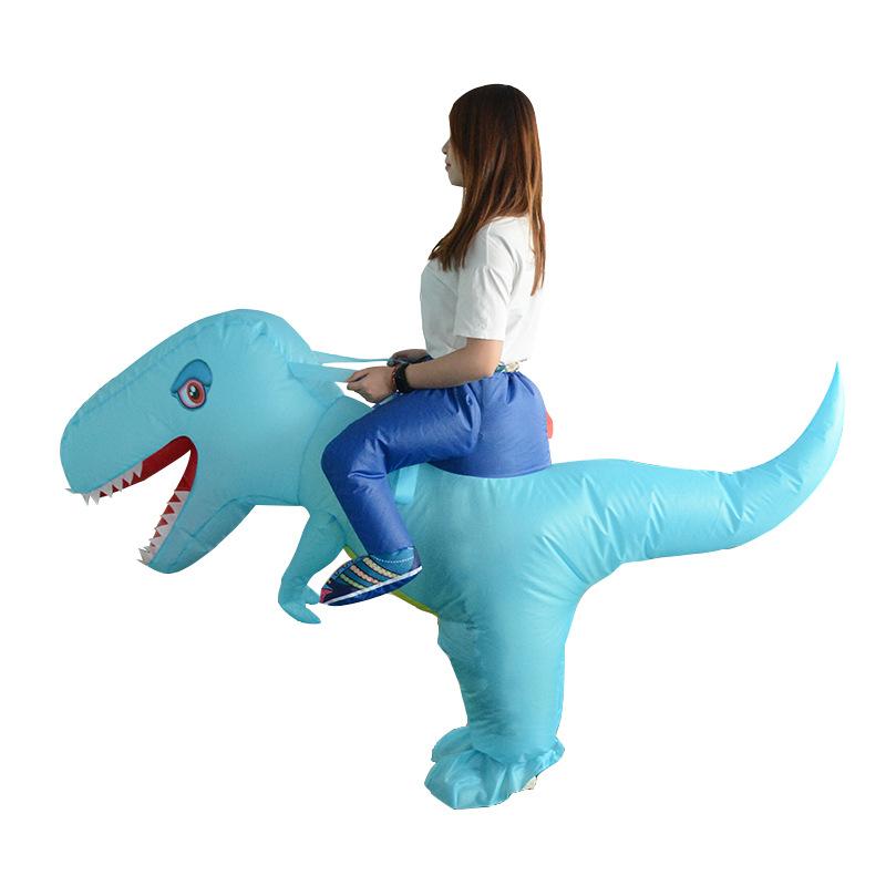 

Adult Dinosaur Inflatable Clothing Funny Tyrannosaurus Rex Doll Clothing Kindergarten Games Creative Children S Table Performance Clothing L озеро синього кольору