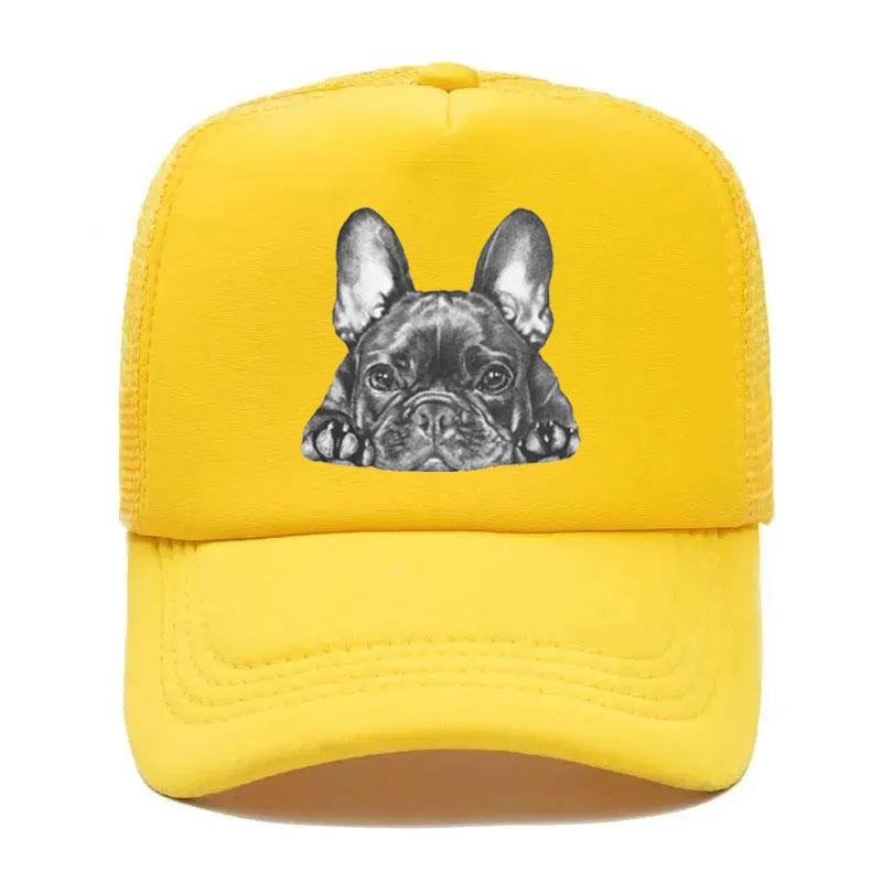 New Fashion Unisex Frenchie Dog French Bulldog Trucker Hat Adult Adjustable Baseball Cap Women Unisex Outdoor Snapback Hats Adult Size
