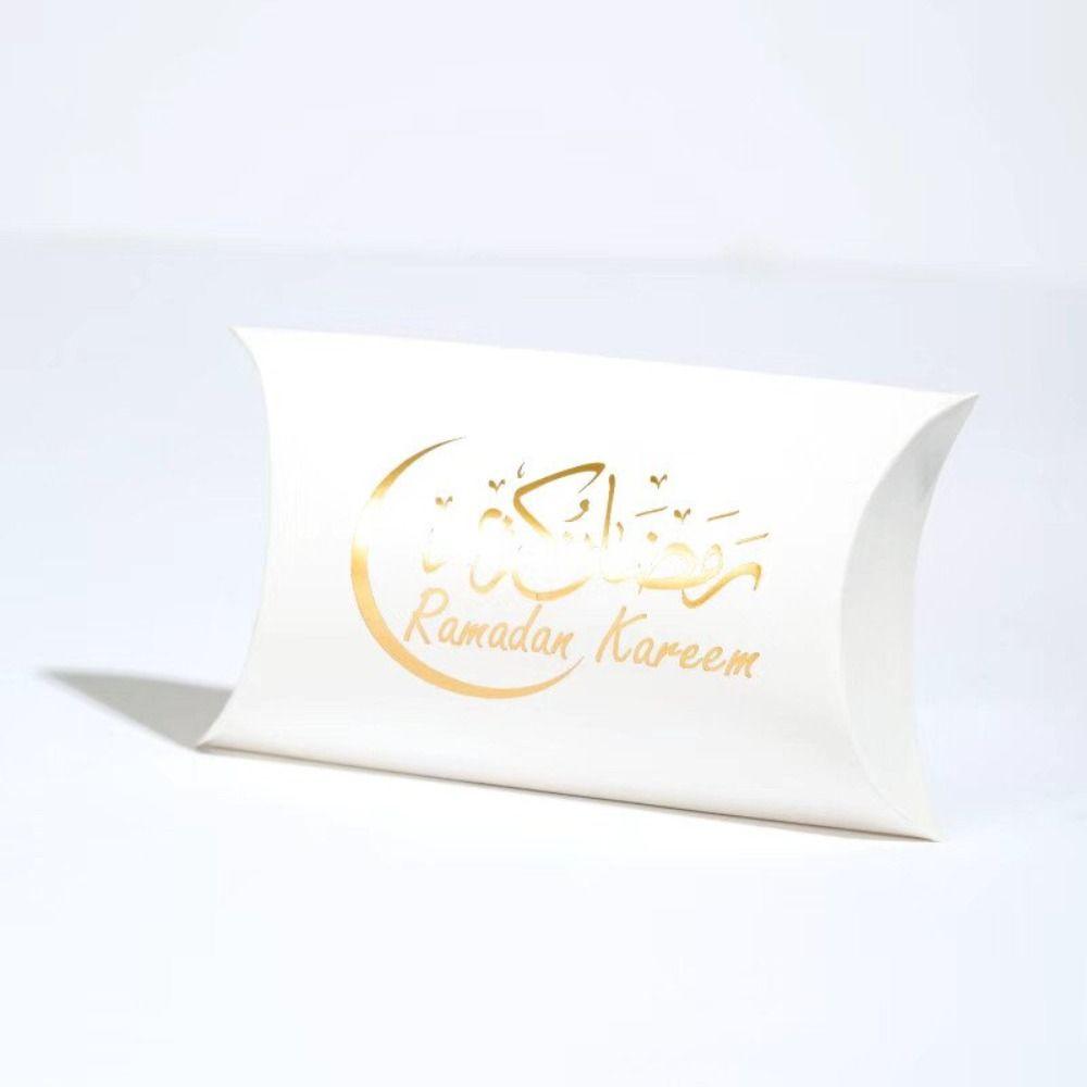 10Pcs Crescent Design Ramadan Gifts Packaging Eid Mubarak Foldable Candy Bag Multi-functional Moon Star Pattern