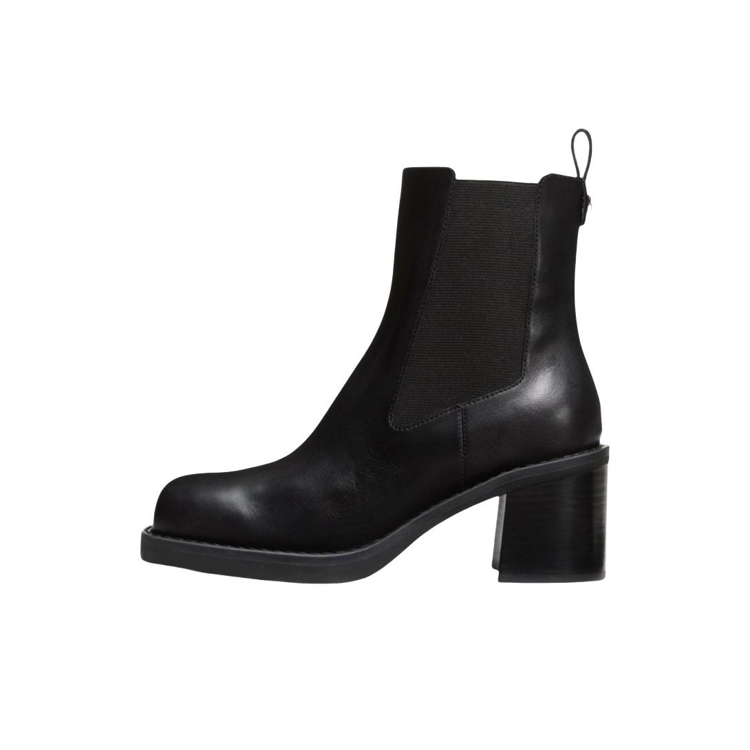 Michael Kors Leather Huston Vintage Square-Toe Ankle Boots Mid-Heel Women ankle boots 40F5HOME8L-001 40