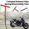 1pc Motorcycle Exhaust Spring Hook Universal T Shaped Handle Exhaust Pipe Spring Puller Installer Hooks Removal Repair Tool