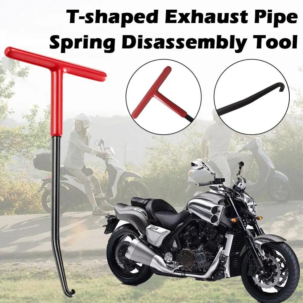 1pc Motorcycle Exhaust Spring Hook Universal T Shaped Handle Exhaust Pipe Spring Puller Installer Hooks Removal Repair Tool