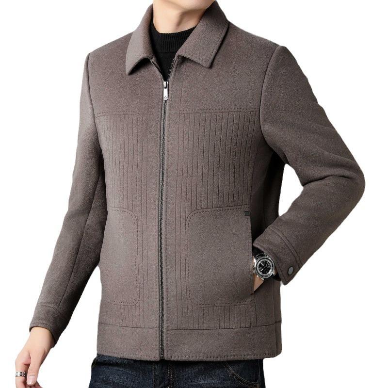 Winter Woolen Short Coat Men's Double-sided Cashmere Coat Winter Lapel Casual Woolen Jacket