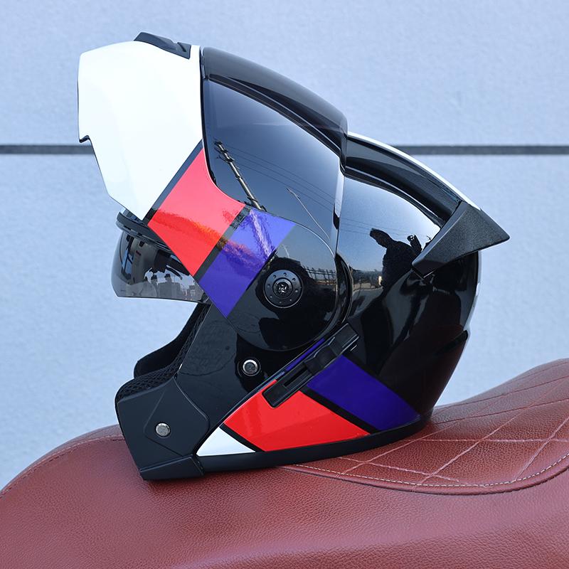 ORZ electric bicycle helmet ABS with double lenses, men's and women's four season open face helmet, riding helmet DOT