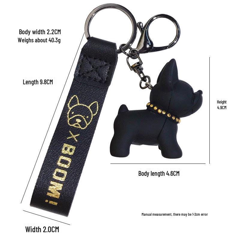 Charming French Bulldog Resin Keychain: Stylish Cartoon Pendant Accessory