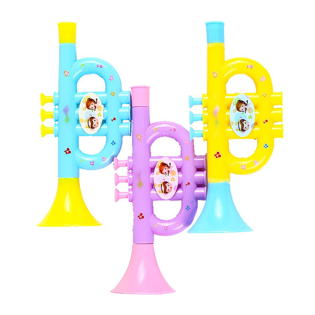 Kids Trumpet Toy Small Horn Noise Maker Plastic Cartoon Trumpet Early Education Music Instrument