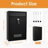 Metal Wall Mounted  Letter Mailbox Outside With Key Lock Waterproof  Delivery Box Mailbox for Private House Outdoor Street Mailb