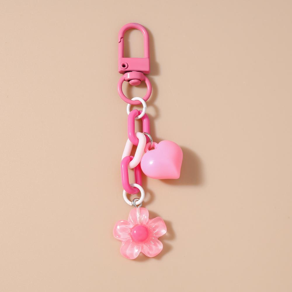 Cute Star Keychain Love Heart Key Ring for Women Girls Handbag Pendant DIY Kid's Jewelry Gift