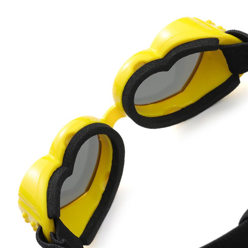 1PC Heart-shaped Small Dog Sunglasses Waterproof UV Protection Cat Sun Glasses With Adjustable Strap Goggles Pet Products