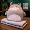 Cartoon Animal Two-in-One Pillow Blanket – Multifunctional Quilt for Home & Office, Customizable with Logo