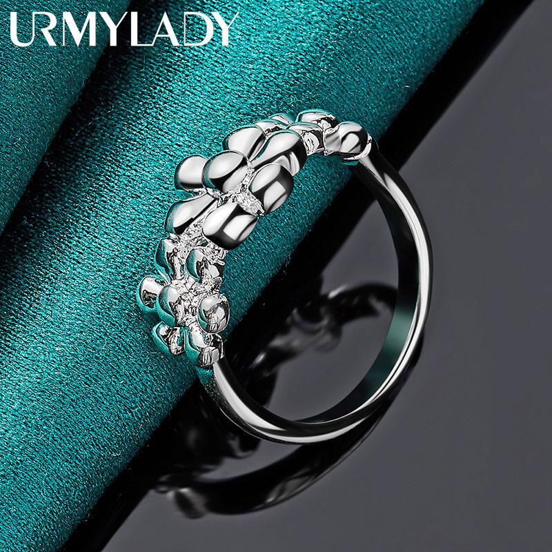 925 Sterling Silver Three Flower 7-10# Ring For Women Fashion Jewelry