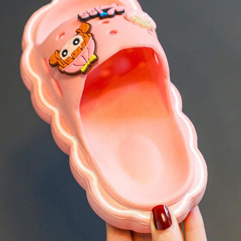 TWINFLAMES New Girls Boy Slippers Summer Cartoon Indoor Soft Bottom Non Slip Home Kids Non Slip Sandals