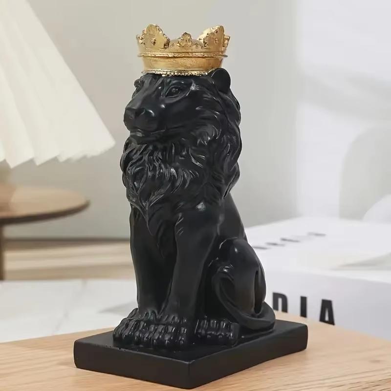 Creative Lion Statue Crown Lion Statue Handmade Art Gift Home Office Decoration Living Room Desk Home Decoration