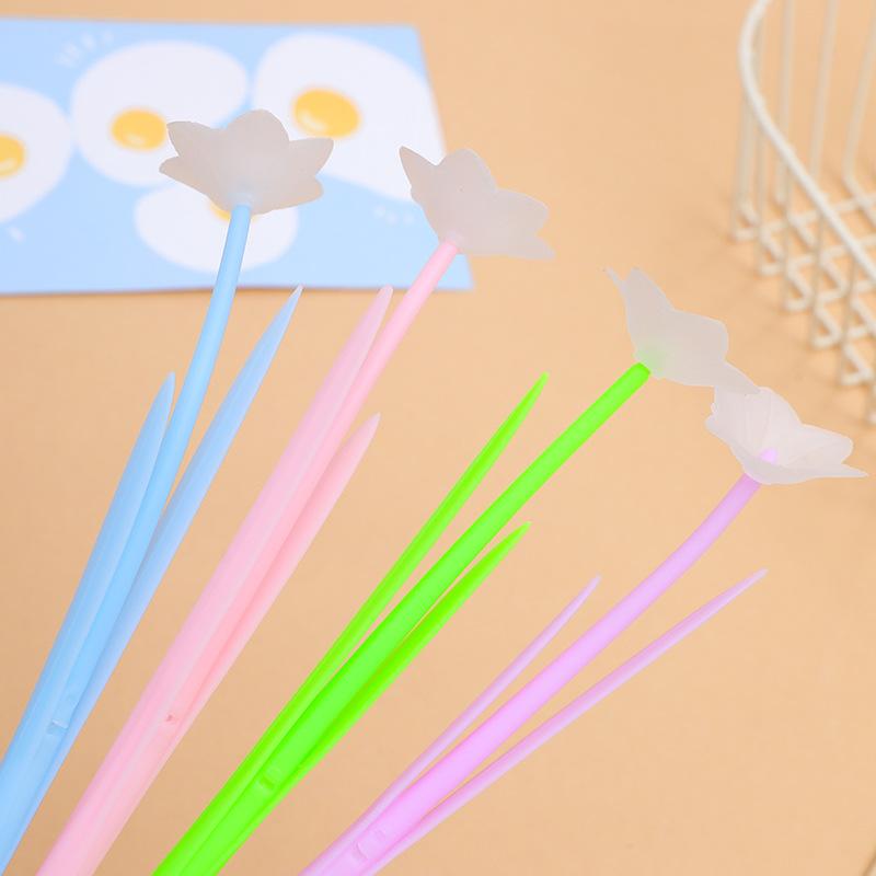 4Pcs Flower Gel Pens Photochromic Cute Student Exam Writing Pen School Office Supply Black Ink Neutral Pen