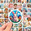50 New Easter Bunny Personalized DIY Party Carnival Stickers