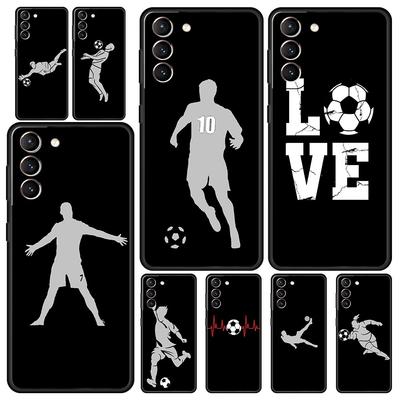Fußballspieler Fußball Kunst Handyhülle für Samsung Galaxy S24 S23 S22 5G S20 Ultra S21 FE S10 S9 Plus S10E S8 Lite 20 Weiche Hülle