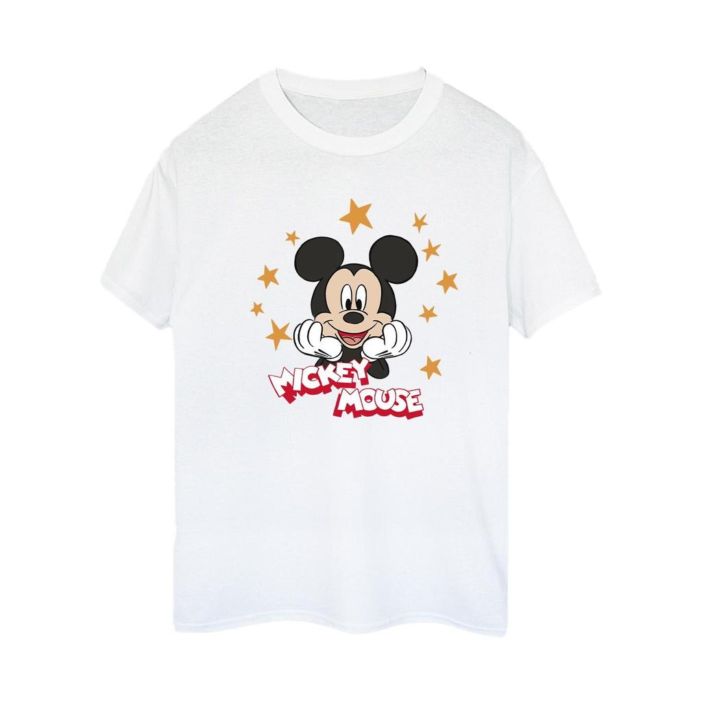 Disney Womens/Ladies Mickey Mouse Stars Cotton Boyfriend T-Shirt