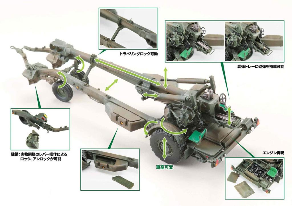 Hobby Japan HJM Military Series 1 Japan Ground Force 155mm Howitzer Plastic Model HJMM001 1/35 No. Self-Defense FH-70
