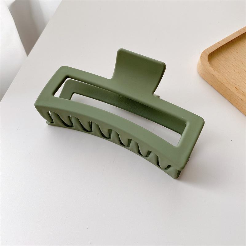 

Versatile Large 13cm Shark Hair Clutch In Rich Solid Colors For Use Everyday Olive Green