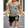 Number 67 Astronaut Fun Printed 11 Colors Kids T-shirt and Shorts 2 Piece Set Summer Home Outdoor Casual Outfit Boy and Girl's Sports Set