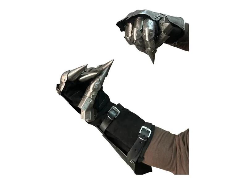 Handmade Silver Finish Gauntlets-Steel Medieval Armor Gloves