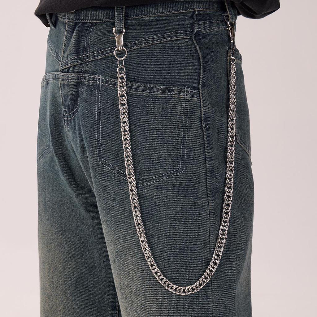 Trendy Unisex Punk Hip-Hop Jeans Waist Chain - Versatile Metal Pants Accessory
