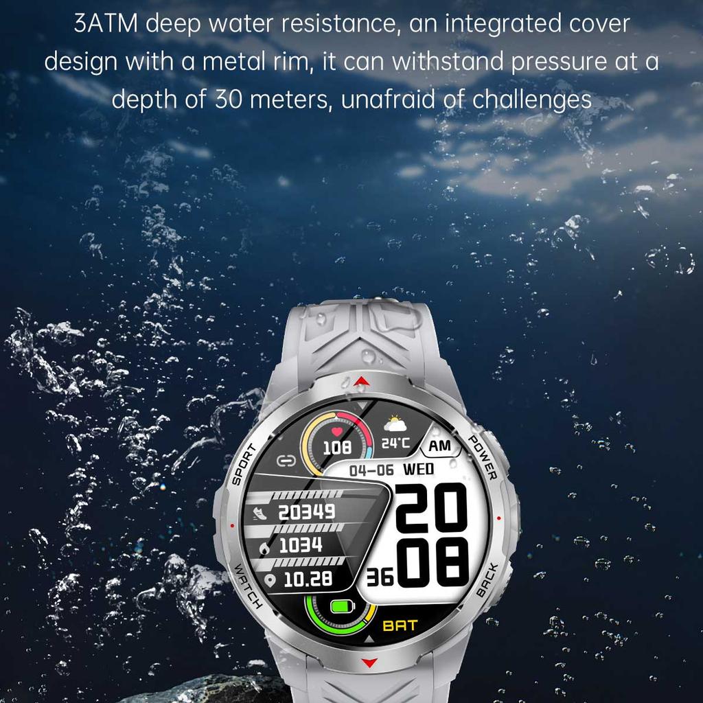 2025 New 1.7-inch Smart Watch Men 1100mAh High-Capacity Battery LED Torch & Compass 3ATM & IP68 Bluetooth Call Sports Smartwatch
