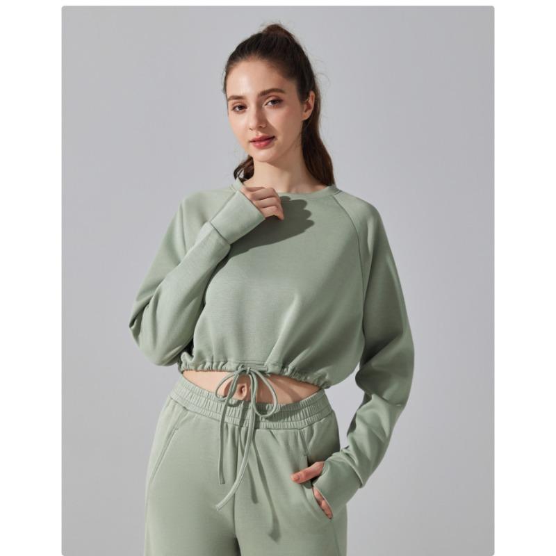 Bequemes Damen-Oberteil mit Rundhalsausschnitt, für Sport und Yoga, lässig