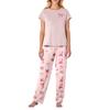 Women's Valentine's Day Butterfly Print Short,Sleeve Pajama Set