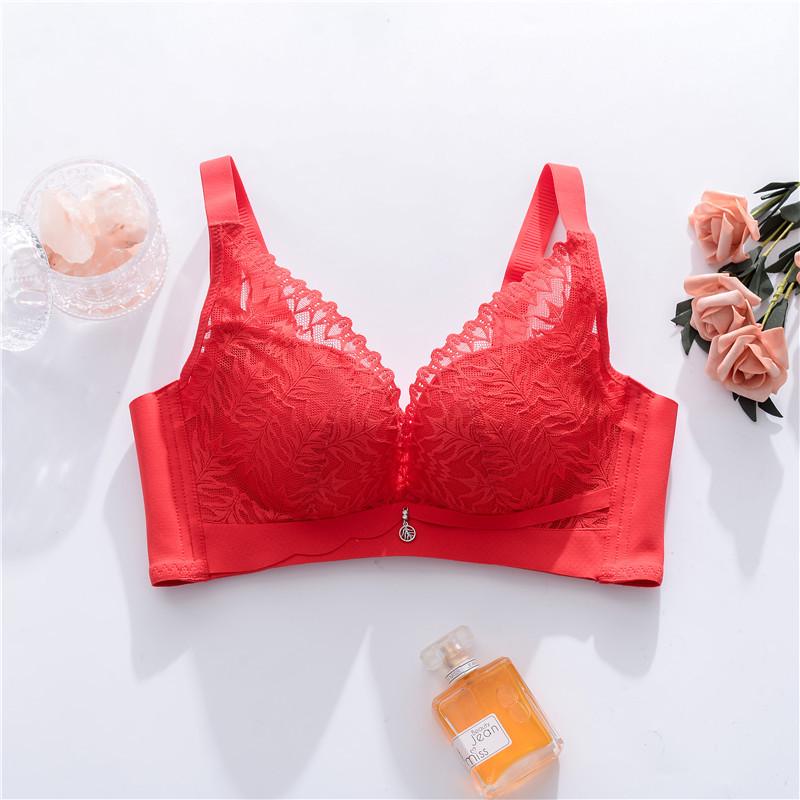 Latex Lingerie Wireless Breathable Lift Bra for Small Breasts, Adjustable Thin Large Cup
