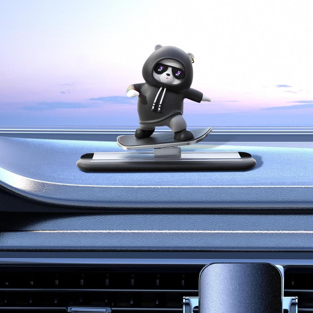 Skateboard Bear Dashboard Ornament Skateboard Bear Car Decoration Skateboard Bear Car Ornament Car Dashboard Decoration Funny Skateboard Bear Dec