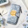 Fashion Long Wallet Enjoy Being Alone Print PU Leather Card Holder Portable Casual Zipper Purse for Daily Use
