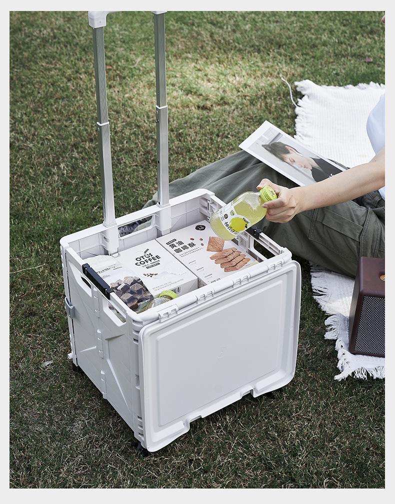 Tragbarer Faltbarer 4-Rad-Einkaufswagen für Lebensmittel und Camping-Aufbewahrung