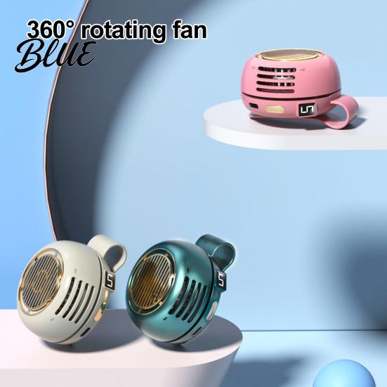 Batteriebetriebener Ventilator Tragbarer Clip-On-Ventilator Tragbarer Persönlicher Mini-Leiser Blattloser 5 Einstellbare Geschwindigkeit Gürtel Klein Wiederaufladbar 360° Schwenkbar Kühlung für