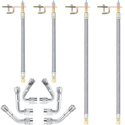 4Stk. Ventilverlängerungen 8/12 Zoll Edelstahlgeflecht Flexibel 6Stk. Schrader