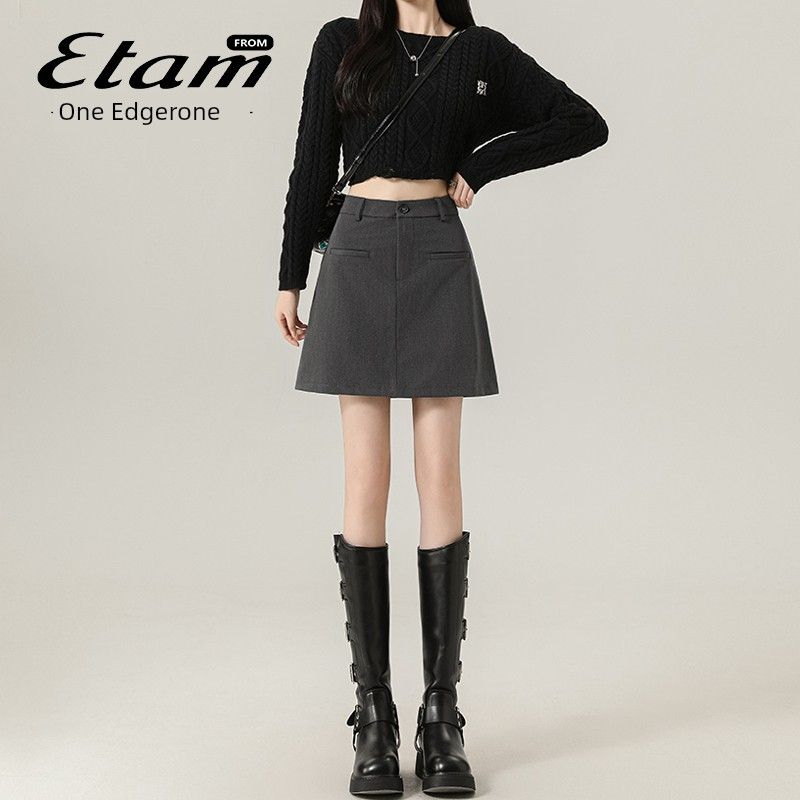 

Gray Suit Skirt Women s Spring New Arrival Fancy High Waist Slimming Anti-Emptied A- line Skirt Hip-Wrapped Skirt Grey 2XL