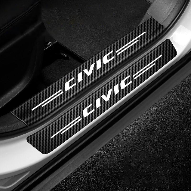 CPN1 Car Door Sill Threshold Stickers Protector Strips For Honda Civic Fk7 Fit Fk2 Mugen Fk8 Type R Accord Crv Interior Accessories