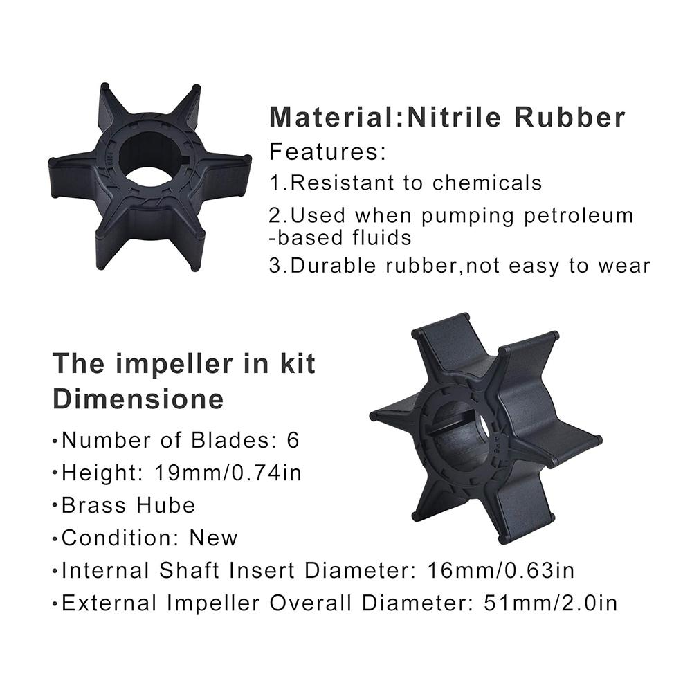 61N-W0078-11 Kit de reparare rotor pompă de apă pentru Yamaha 4 timpi F25 25CP 2 timpi C30 Se potrivește modelelor: 61N-W0078, 61N-W0078-00