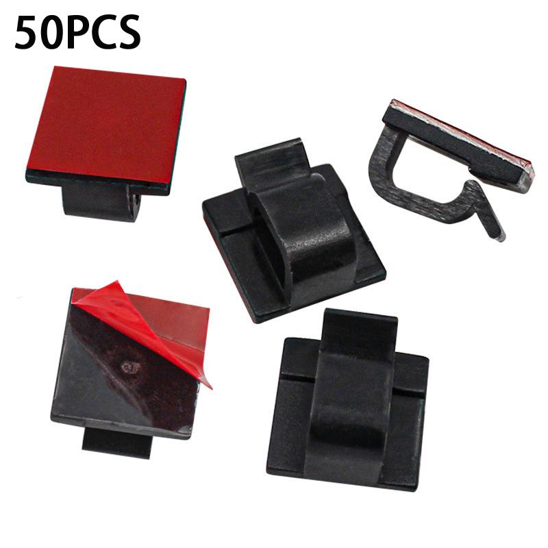 20/50Pcs Cable Clips Self Adhesive Cord Management Black Wire Organizer Clamp Car Wire Accessories