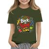 Children's Casual and Fashionable Round-Neck Printed Short-Sleeve Top for Back-to-School