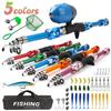 New Multi-Color Closed Fishing Reel Camouflage for Hot-Selling Children's Parent-Child Rod Full Set Cross-Border Lure Rod