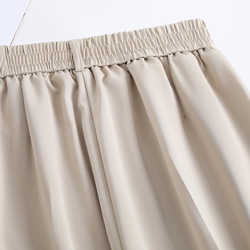 Women's Plus Size High Waist Cropped Wide Leg Pants – Elastic Waist Stretchy Polyester Trousers (Sizes XL-6XL)